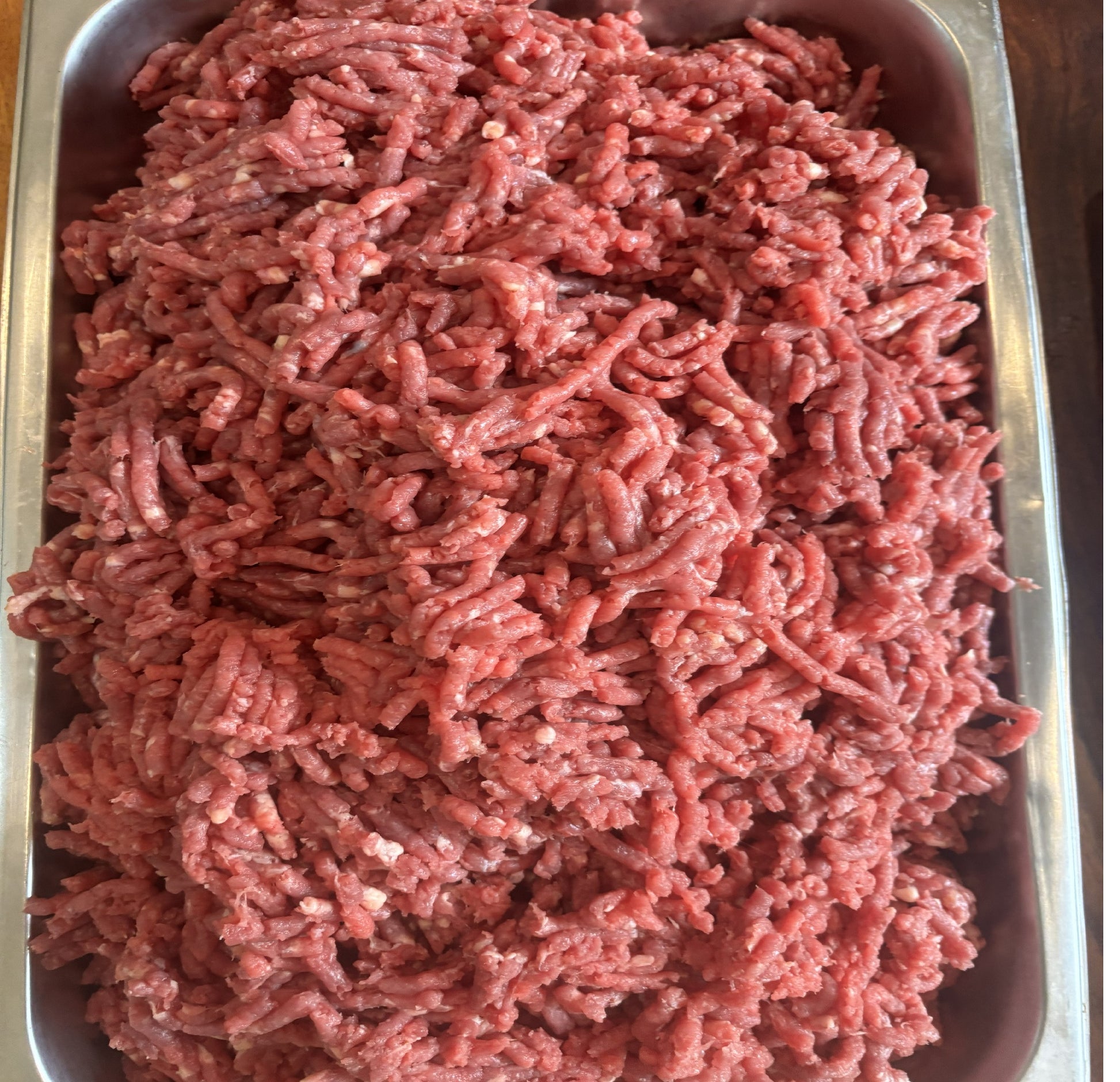 grass-fed, hormone free, minced lean topside.