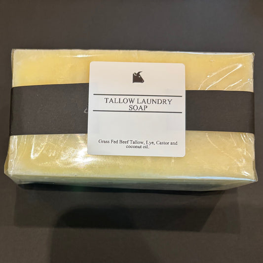 Cold pressed soap made with nutirient rich gassfed tallow and lye.